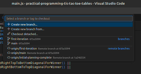 Branch Selection Options